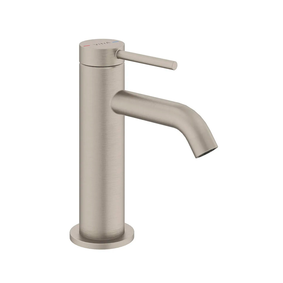 Vitra Minimax Round Compact Basin Mixer Tap - Brushed Nickel