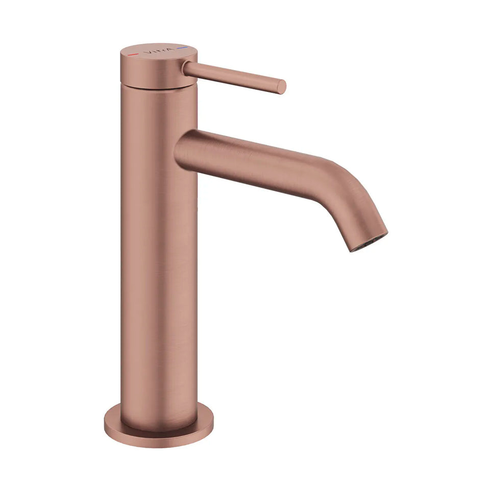 Vitra Minimax Round Standard Basin Mixer Tap - Brushed Bronze
