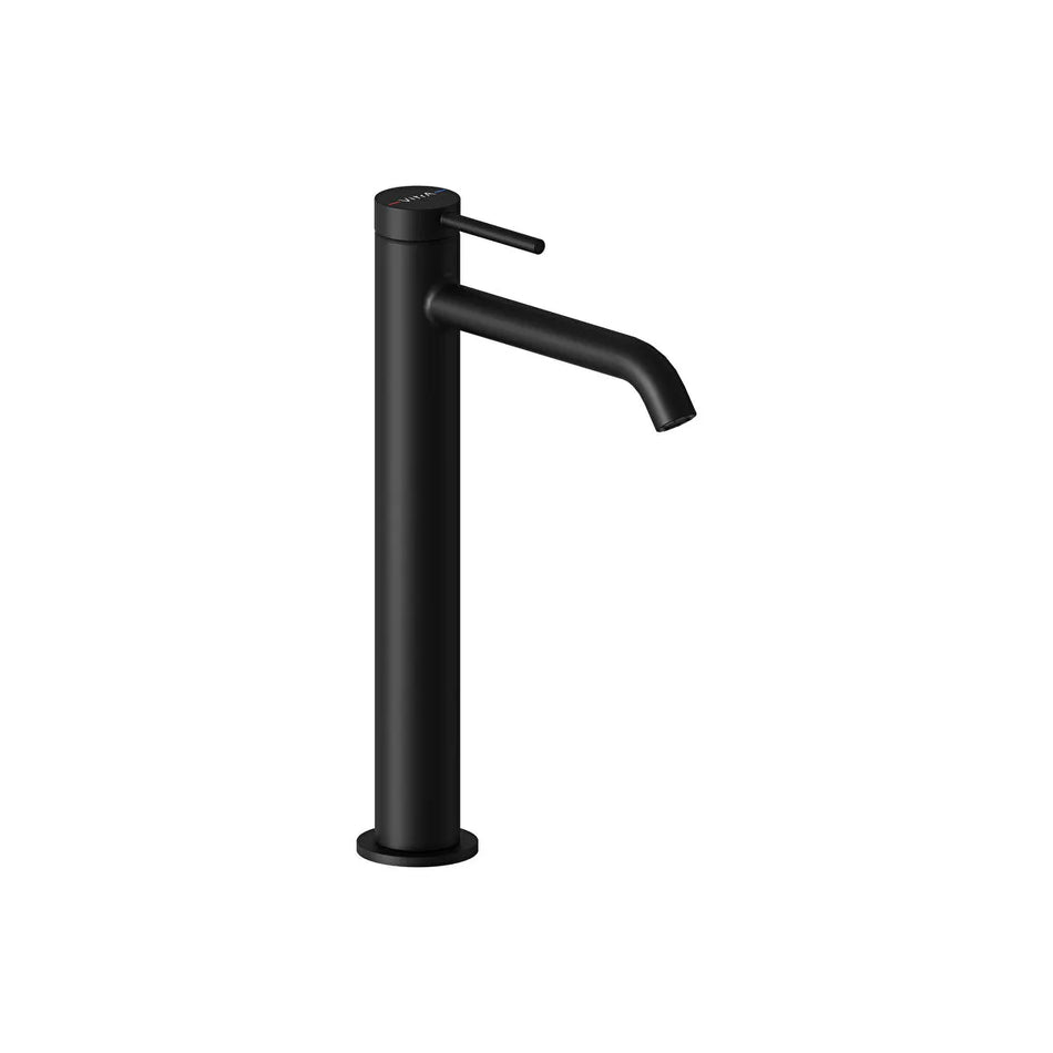 Vitra Minimax Round Tall Basin Mixer Tap - Matt Black