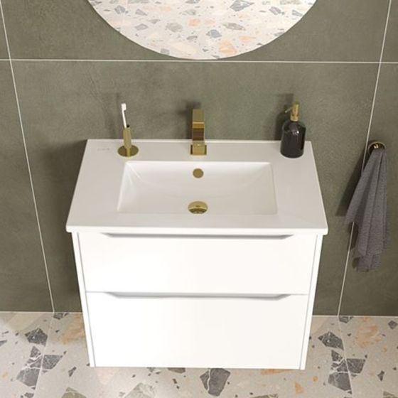 Vitra Minimax Square Compact Basin Mixer Tap - Brushed Brass