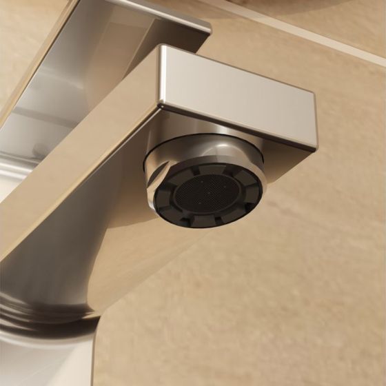Vitra Minimax Square Compact Basin Mixer Tap - Brushed Nickel