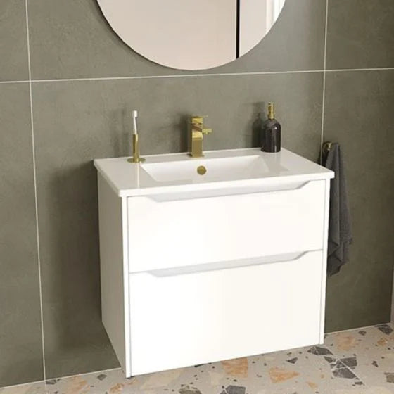 Vitra Minimax Square Standard Basin Mixer Tap - Brushed Brass