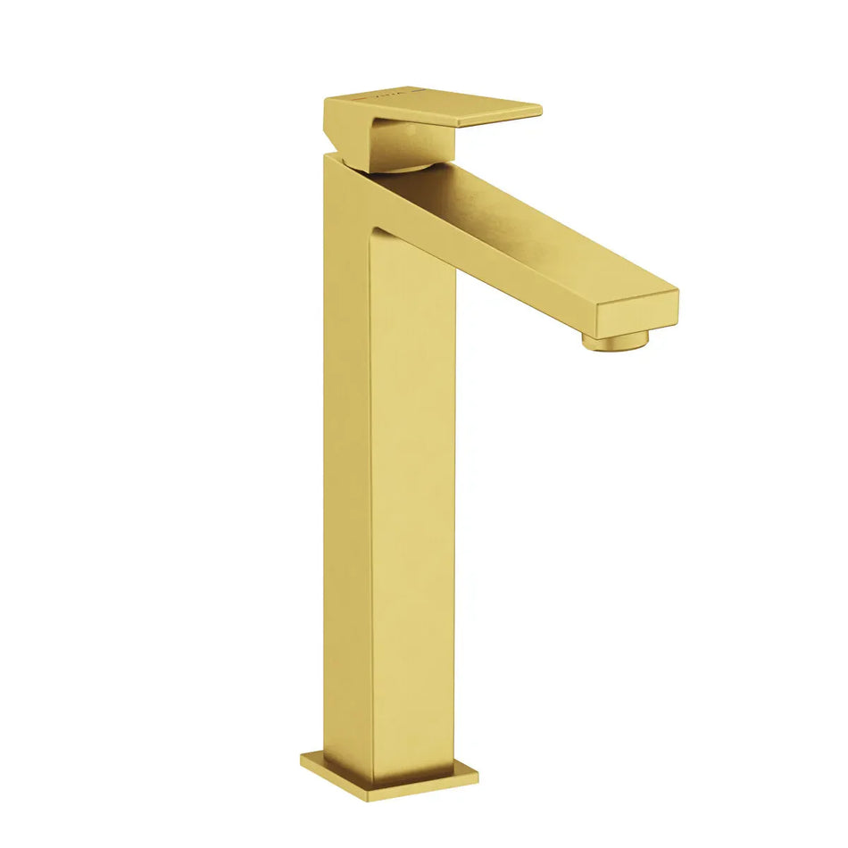 Vitra Minimax Square Tall Basin Mixer Tap - Brushed Brass
