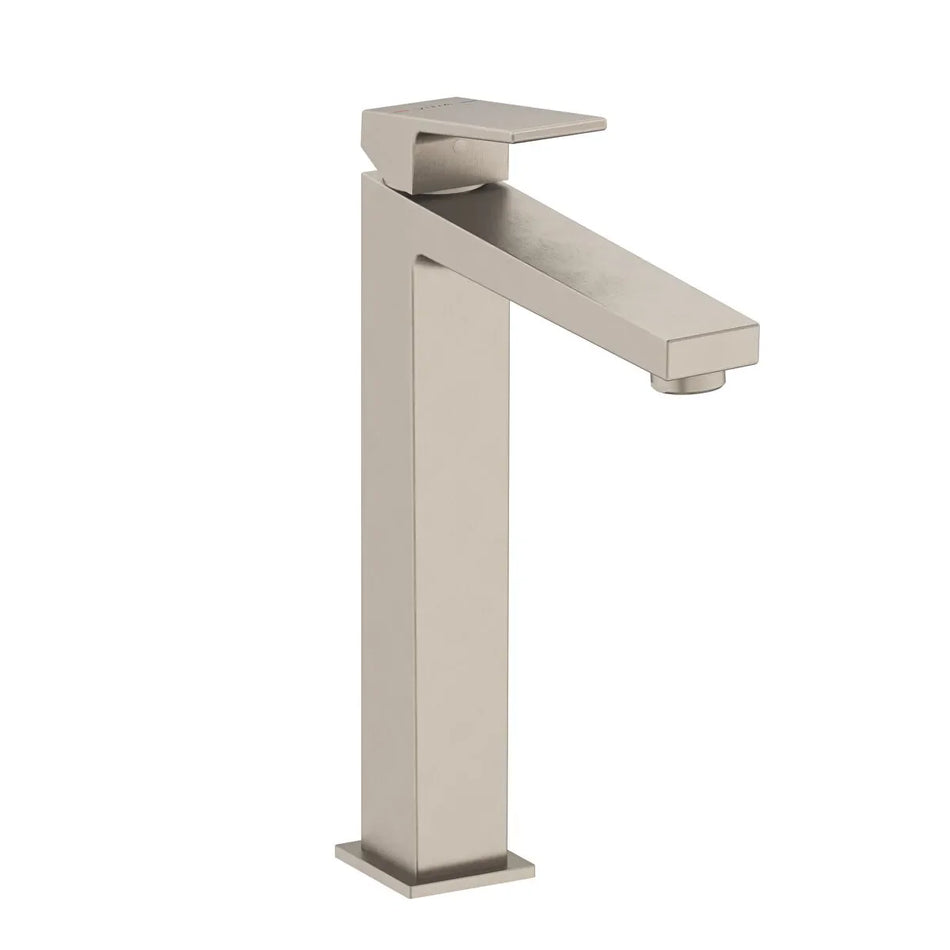 Vitra Minimax Square Tall Basin Mixer Tap - Brushed Nickel