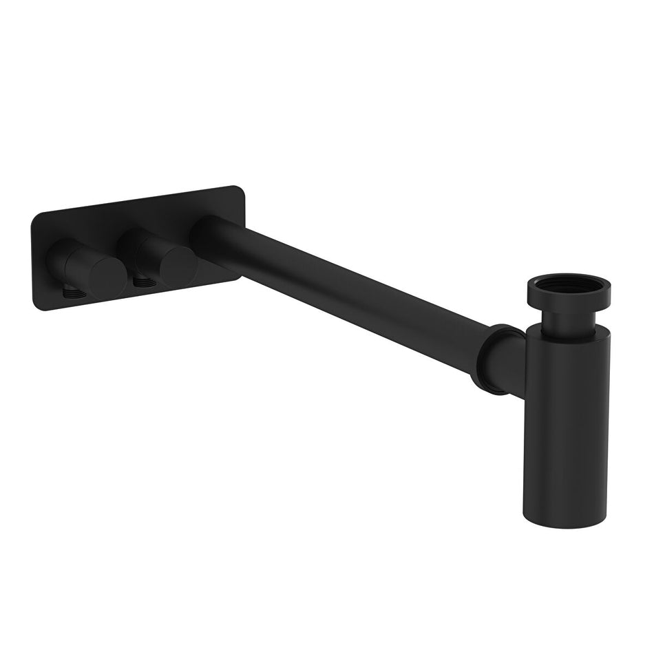 Vitra Origin Wall Mounted Bottle Trap For Basins With Isolation Taps - Matt Black