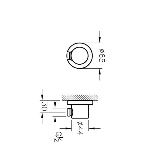 Vitra Round Wall Shower Outlet - Soft Copper