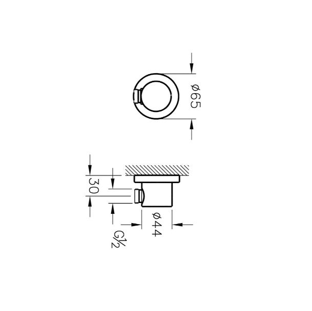 Vitra Wall Mounted Hand Shower Outlet - Matt Black