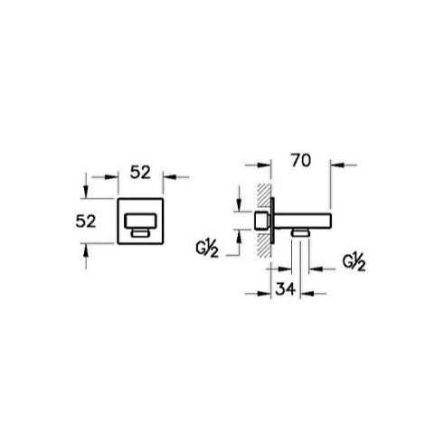 Vitra Root Square Built-In Hand Shower Outlet - Matt Black