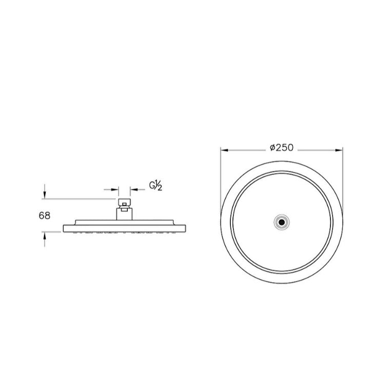 Vitra Origin Classic Shower Head - 250mm - Chrome