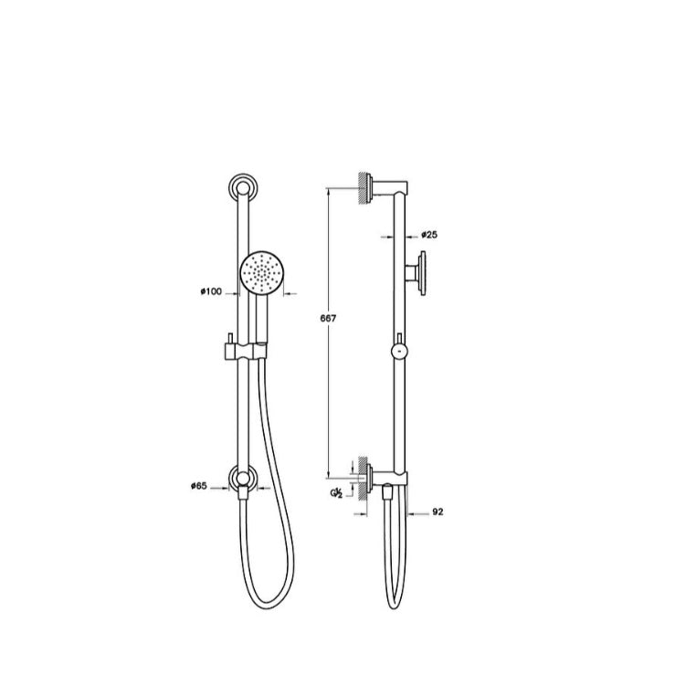Vitra Origin Classic Slide Rail Kit With Outlet Elbow - Chrome