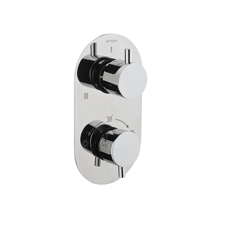Vitra Aquaheat 3 Outlet Round Concealed Thermostatic Shower Valve - Chrome