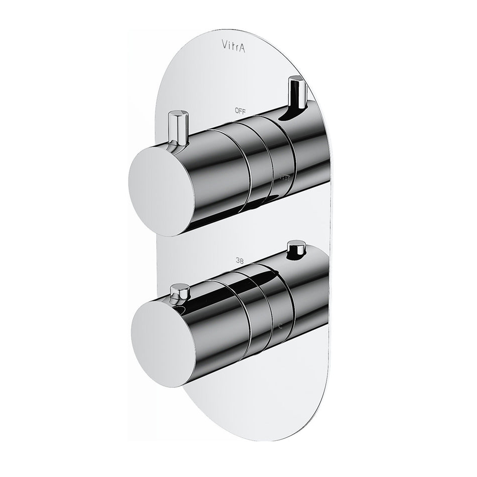 Vitra Aquaheat 2 Outlet Round Concealed Thermostatic Shower Valve - Chrome