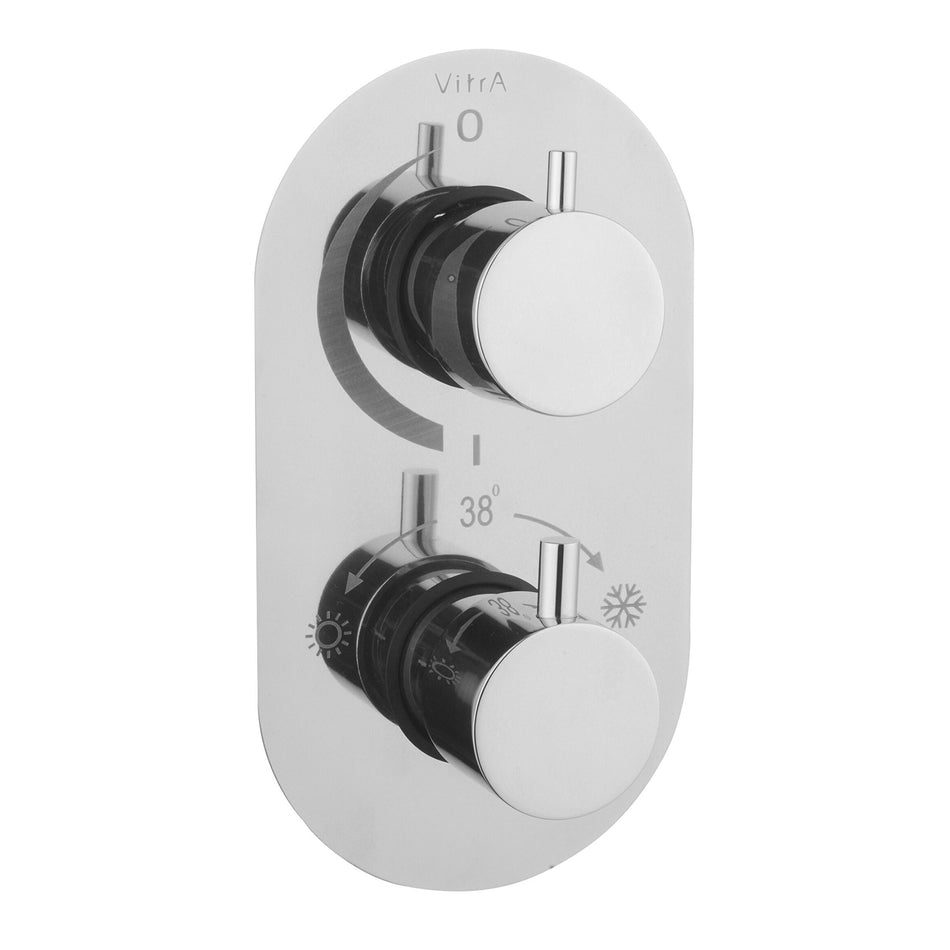 Vitra Aquaheat 1 Outlet Round Concealed Thermostatic Shower Valve - Chrome