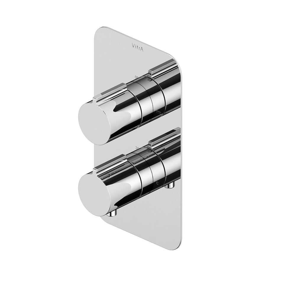 Vitra Aquaheat 2 Outlet Square Thermostatic Shower Valve - Chrome