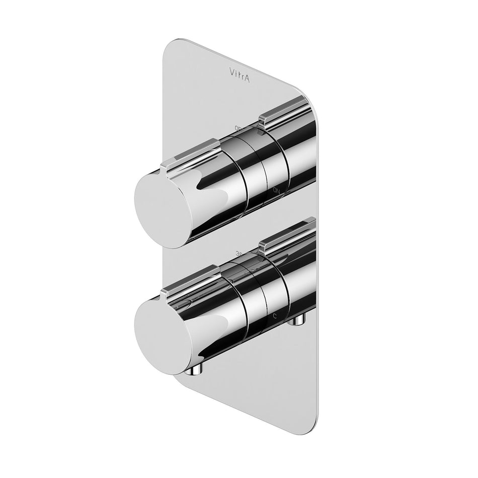 Vitra Aquaheat 1 Outlet Square Thermostatic Shower Valve - Chrome