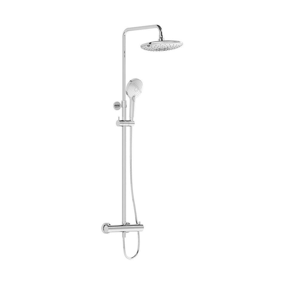 VitrA Aquaheat Bliss 250 Exposed Thermostatic Mixer Shower with Overhead - Chrome