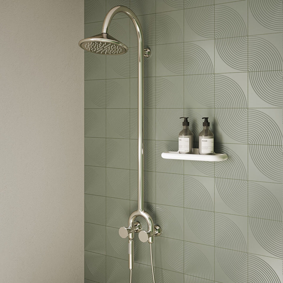 Vitra Liquid 2 Outlet Thermostatic Shower Column With Magnetic Hand Shower - Chrome