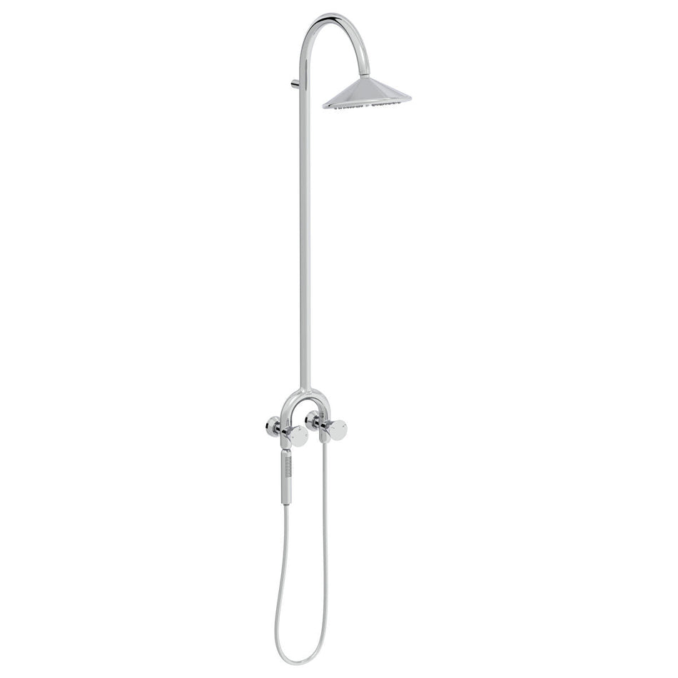 Vitra Liquid 2 Outlet Thermostatic Shower Column With Magnetic Hand Shower - Chrome