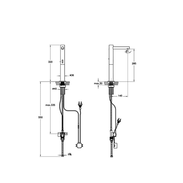 Vitra Origin Touch Free Tall Single Inlet Basin Mixer Tap - Mains - Soft Copper