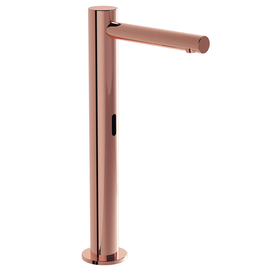 Vitra Origin Touch Free Tall Single Inlet Basin Mixer Tap - Battery - Soft Copper