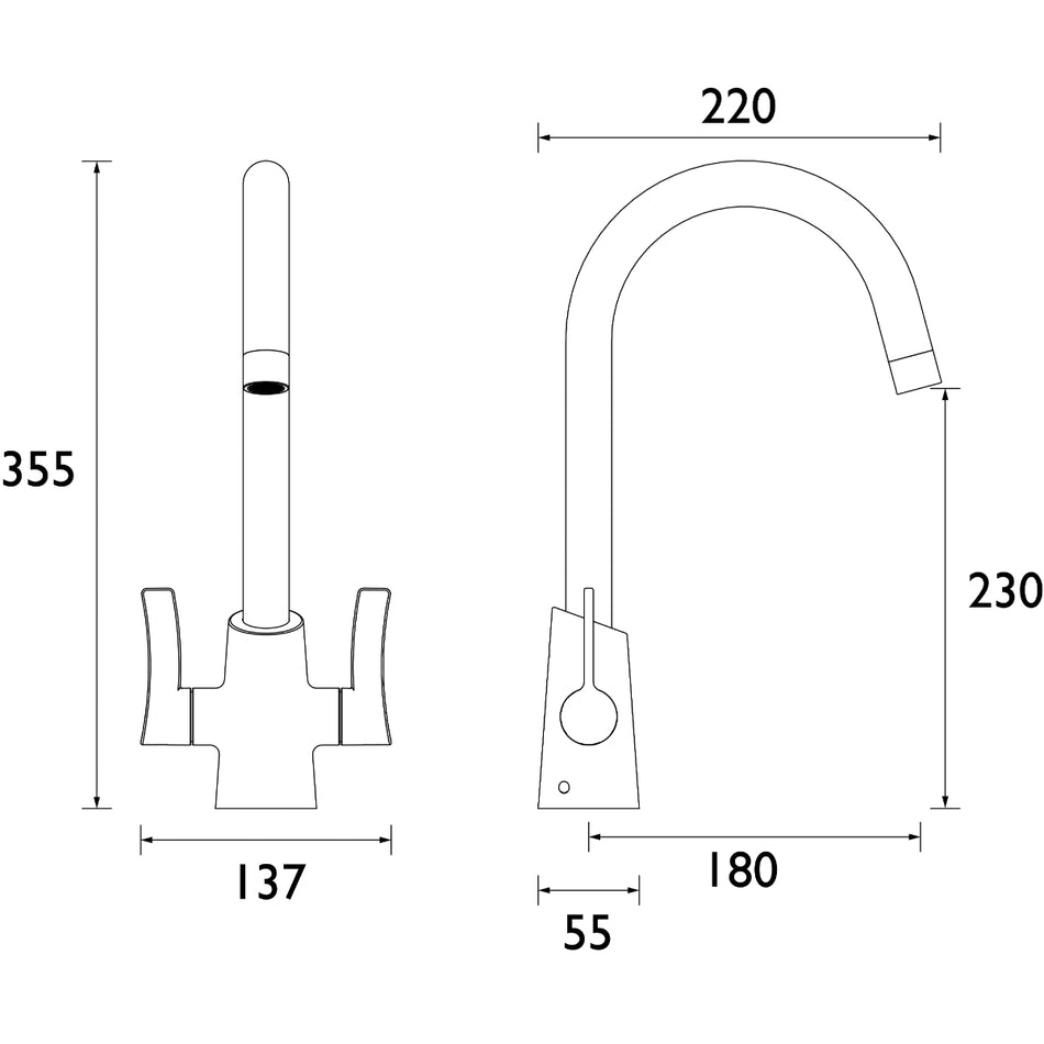 Bristan Acorn Easyfit Mono Kitchen Mixer Tap - Brushed Brass