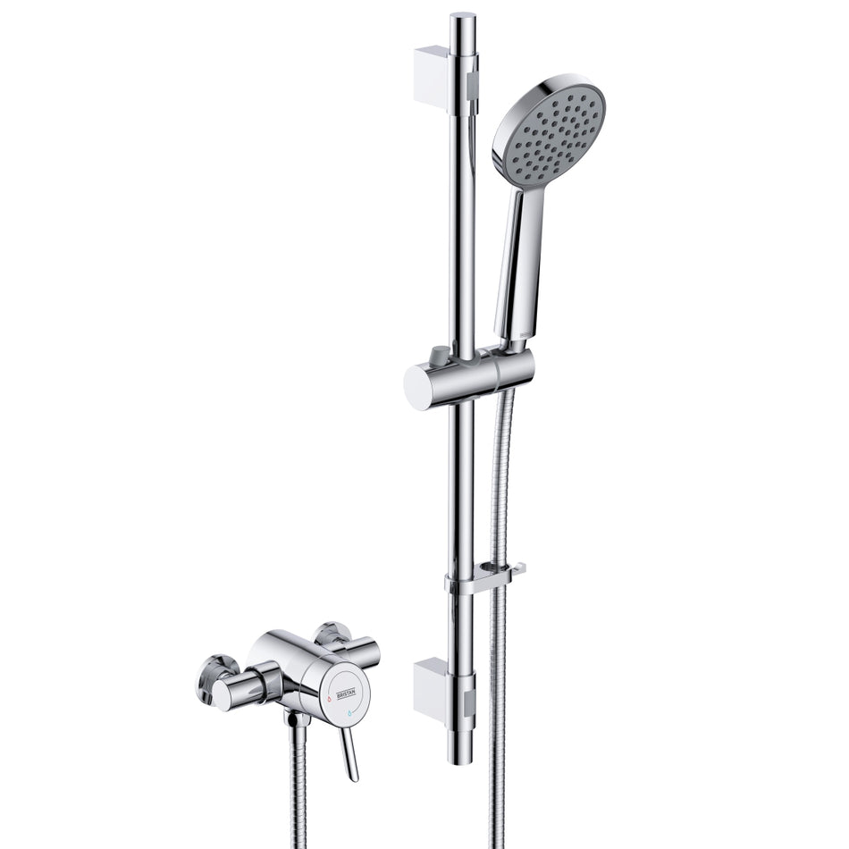 Bristan Acute2 Thermostatic Exposed Mini Shower Valve With Riser Kit - Chrome