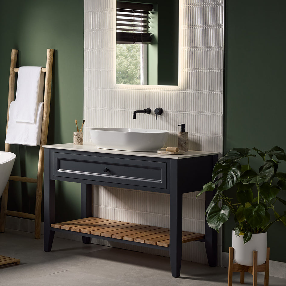Bristan Altum 2 Hole Wall Mounted Basin Mixer Tap - Matt Black