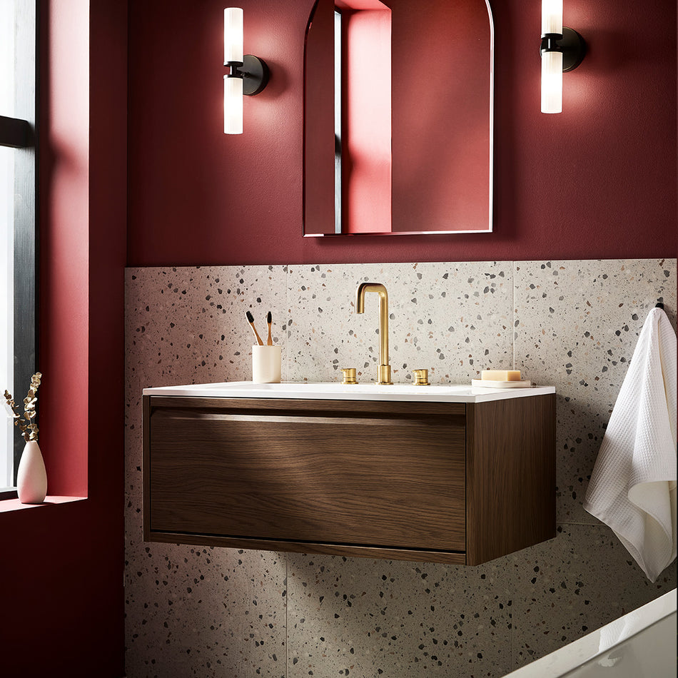 Bristan Altum 3 Hole Deck Mounted Basin Mixer Tap - Brushed Brass
