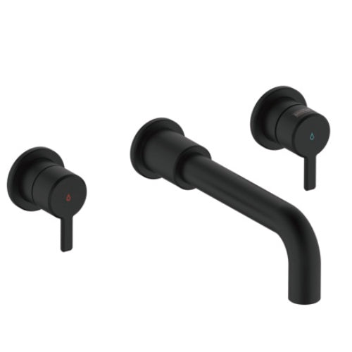 Bristan Altum 3 Hole Wall Mounted Basin Mixer Tap - Matt Black