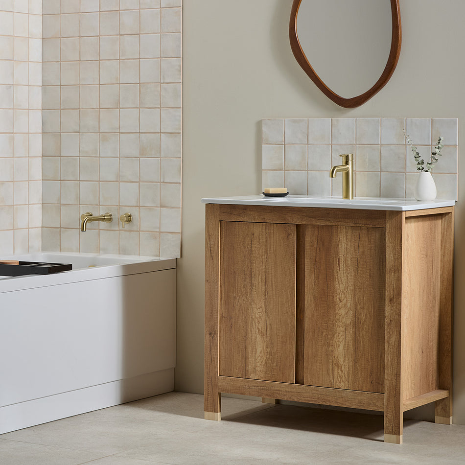Bristan Altum 3 Hole Wall Mounted Bath Filler Tap - Brushed Brass