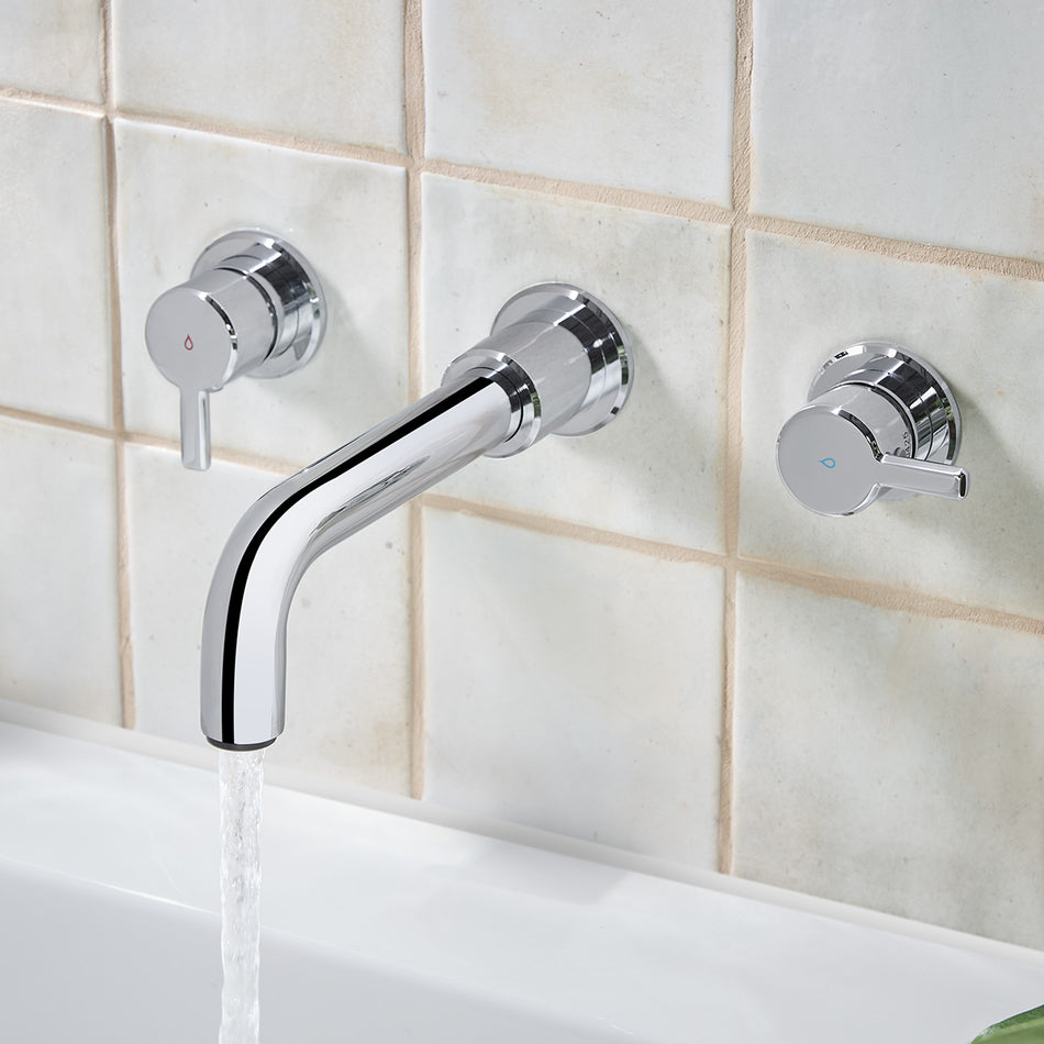 Bristan Altum 3 Hole Wall Mounted Bath Filler Tap - Chrome