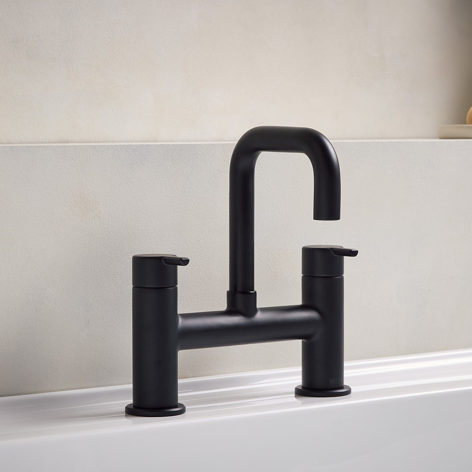 Bristan Altum Deck Mounted Bath Filler Tap - Matt Black