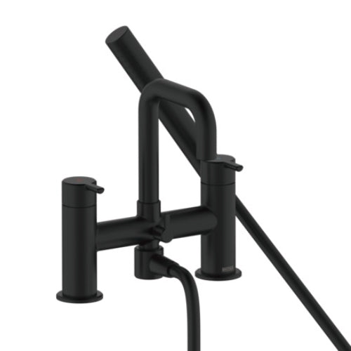 Bristan Altum Bath Shower Mixer Tap With Shower Handset and Hose - Matt Black
