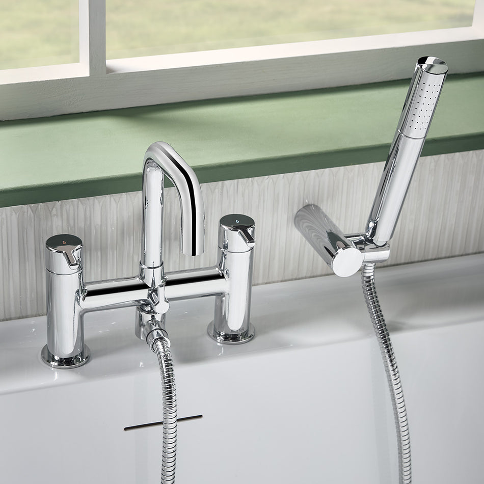 Bristan Altum Bath Shower Mixer Tap With Shower Handset and Hose - Chrome