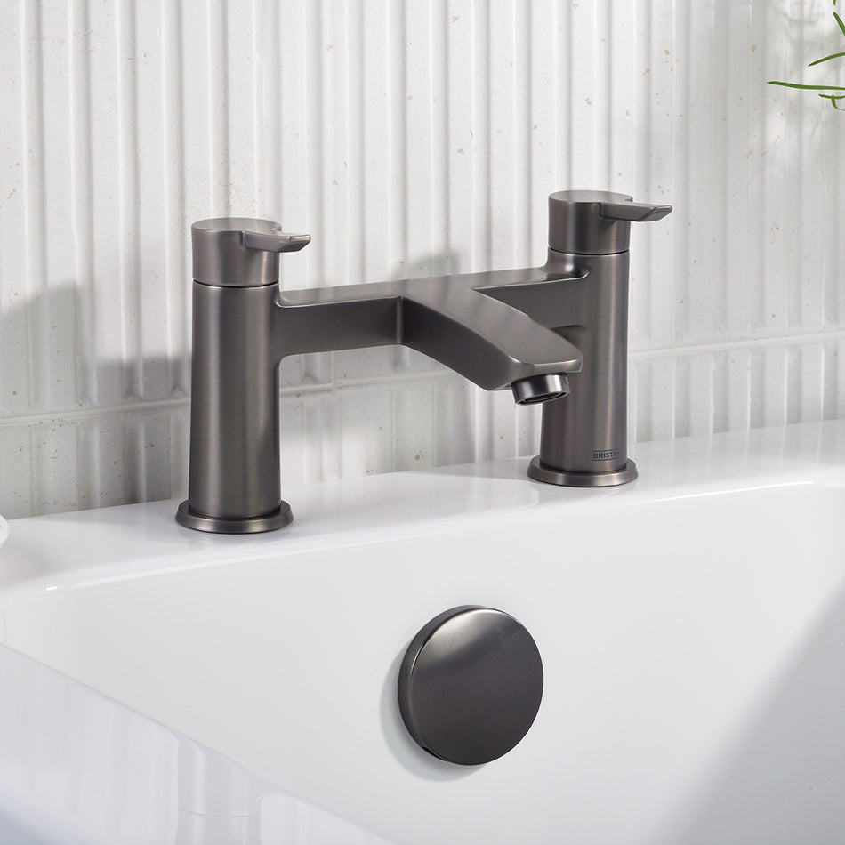 Bristan Apelo Deck Mounted Bath Filler Tap - Gun Metal
