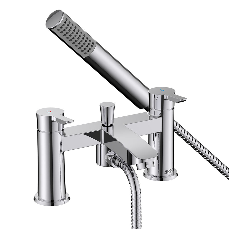 Bristan Apelo Bath Shower Mixer Tap With Shower Handset and Hose - Chrome