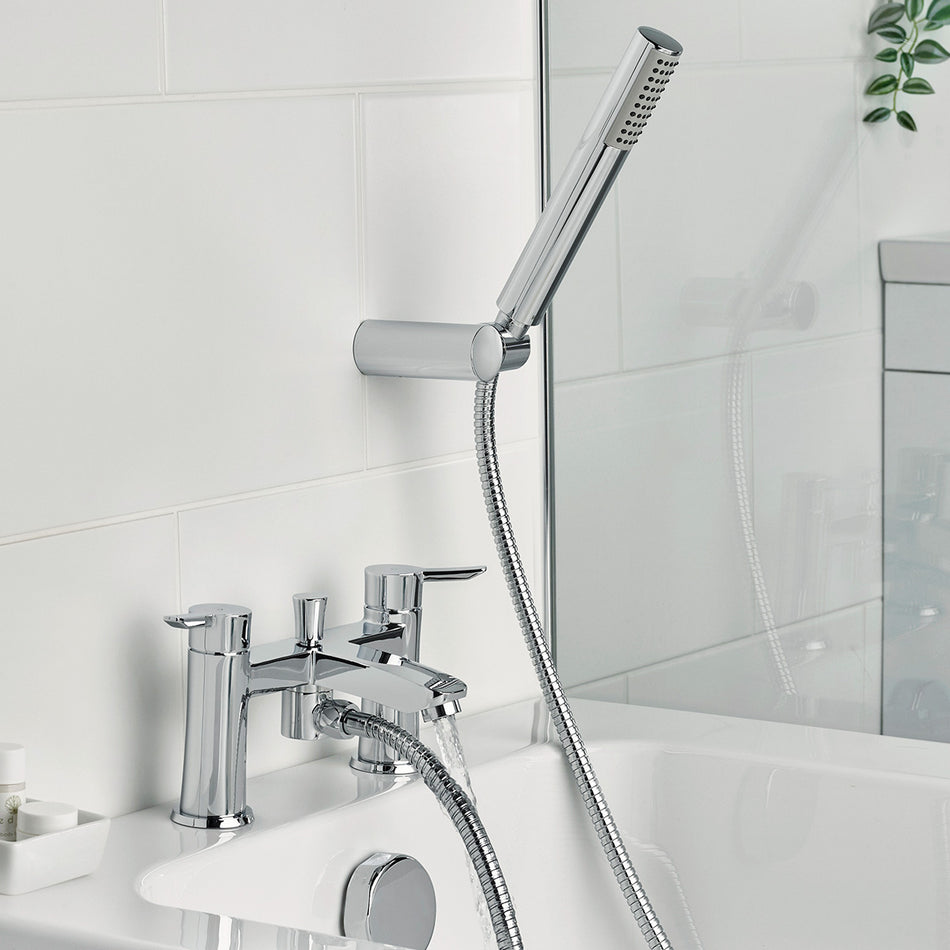 Bristan Apelo Bath Shower Mixer Tap With Shower Handset and Hose - Chrome