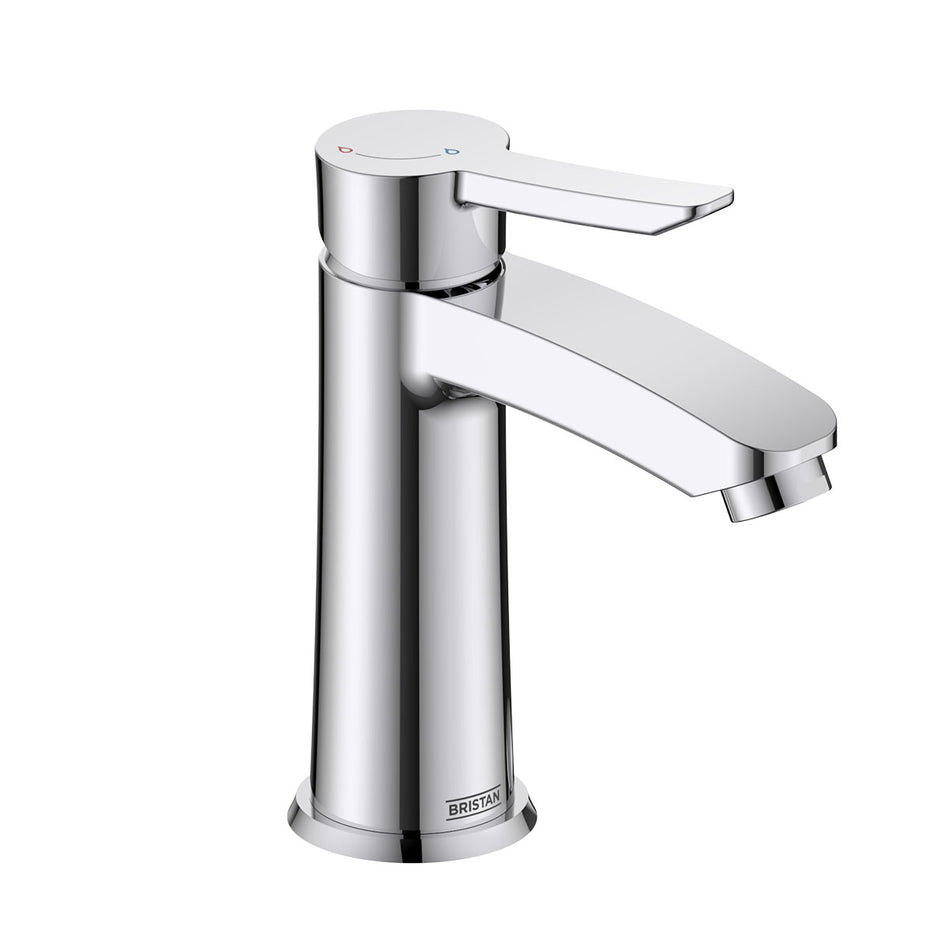 Bristan Apelo Deck Mounted Eco Start Basin Mixer Tap With Clicker Waste - Chrome