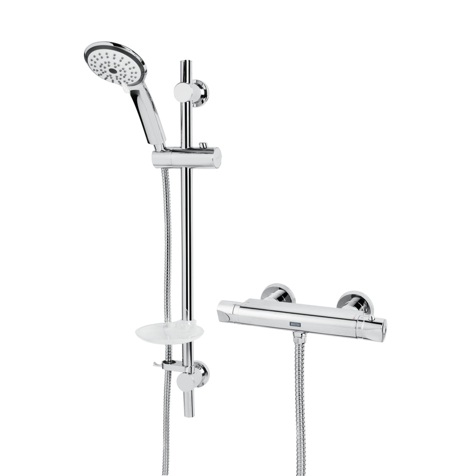 Bristan Artisan Thermostatic Bar Shower Valve With Adjustable Riser And Fast Fit Connections - Chrome