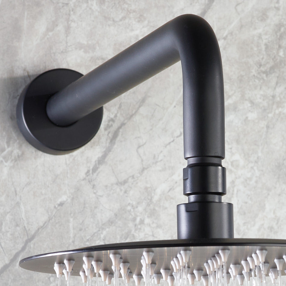 Bristan Round Wall Mounted Shower Arm - 370mm Long - Black