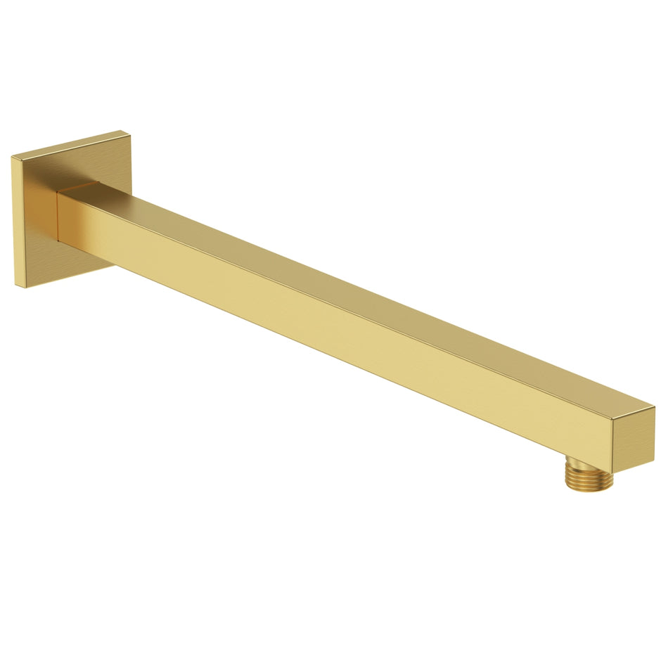 Bristan Square Wall Mounted Shower Arm - 400mm Long - Brushed Brass
