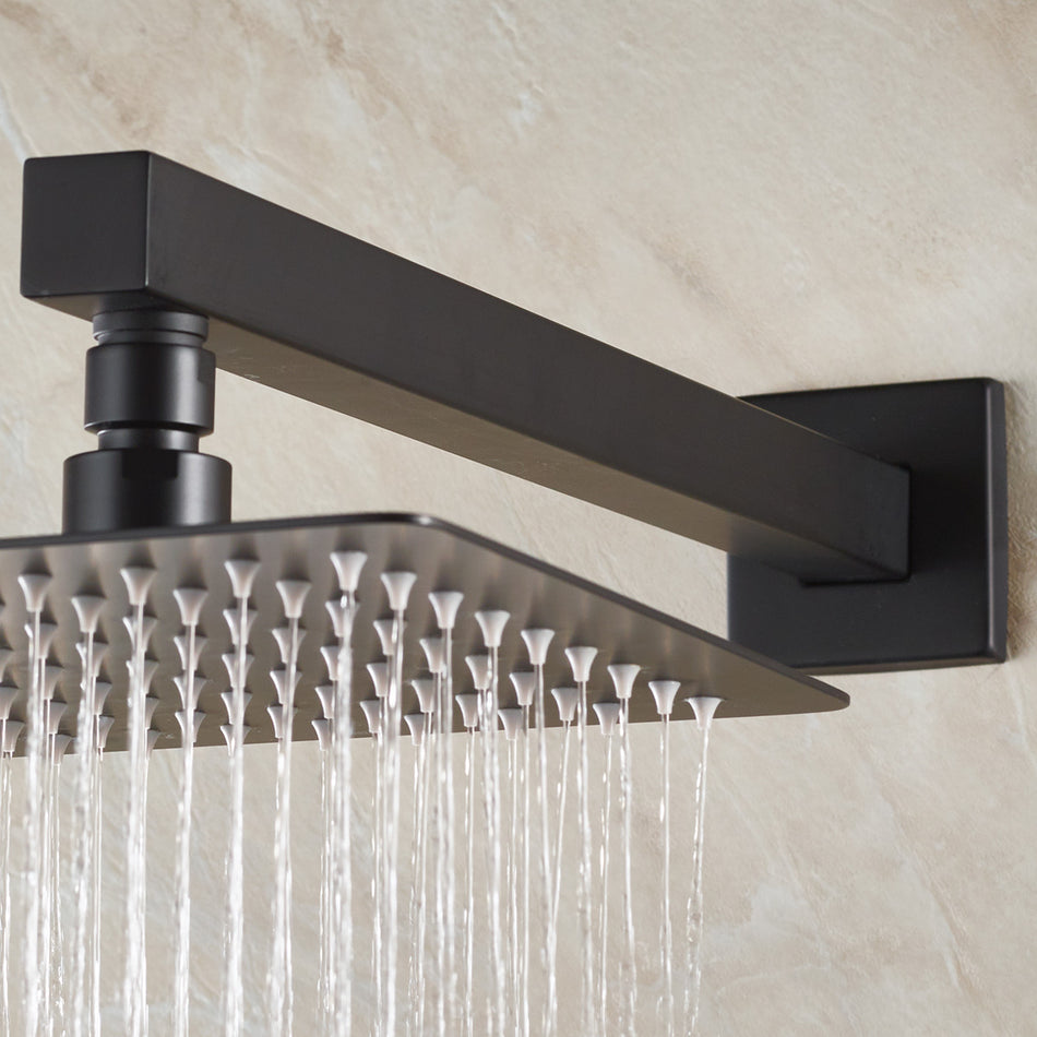 Bristan Square Wall Mounted Shower Arm - 400mm Long - Black