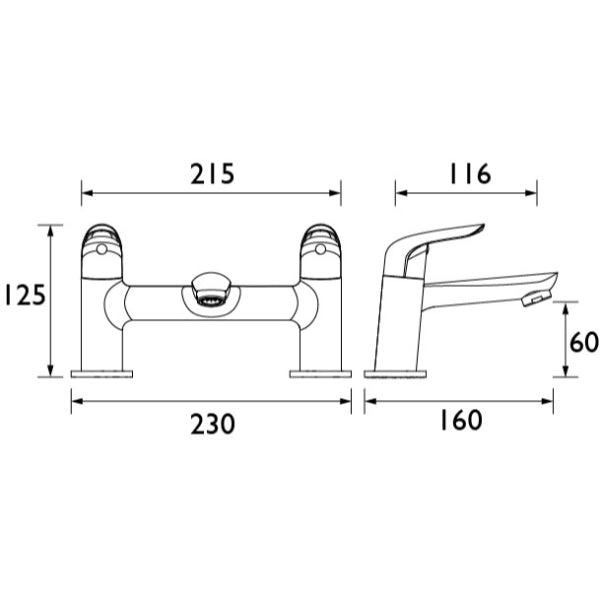 Bristan Aster Bath Filler Tap - Chrome