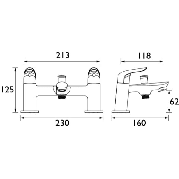 Bristan Aster Bath Shower Mixer Tap - Chrome