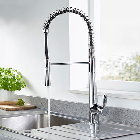 Bristan Axia Professional Eco-Start Kitchen Mixer Tap With Pull-Down Hose - Chrome