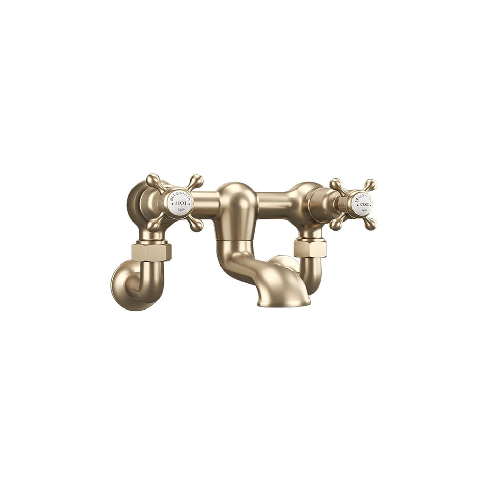 Crosswater Belgravia Wall Unions For Bath Filler Tap - Brushed Brass