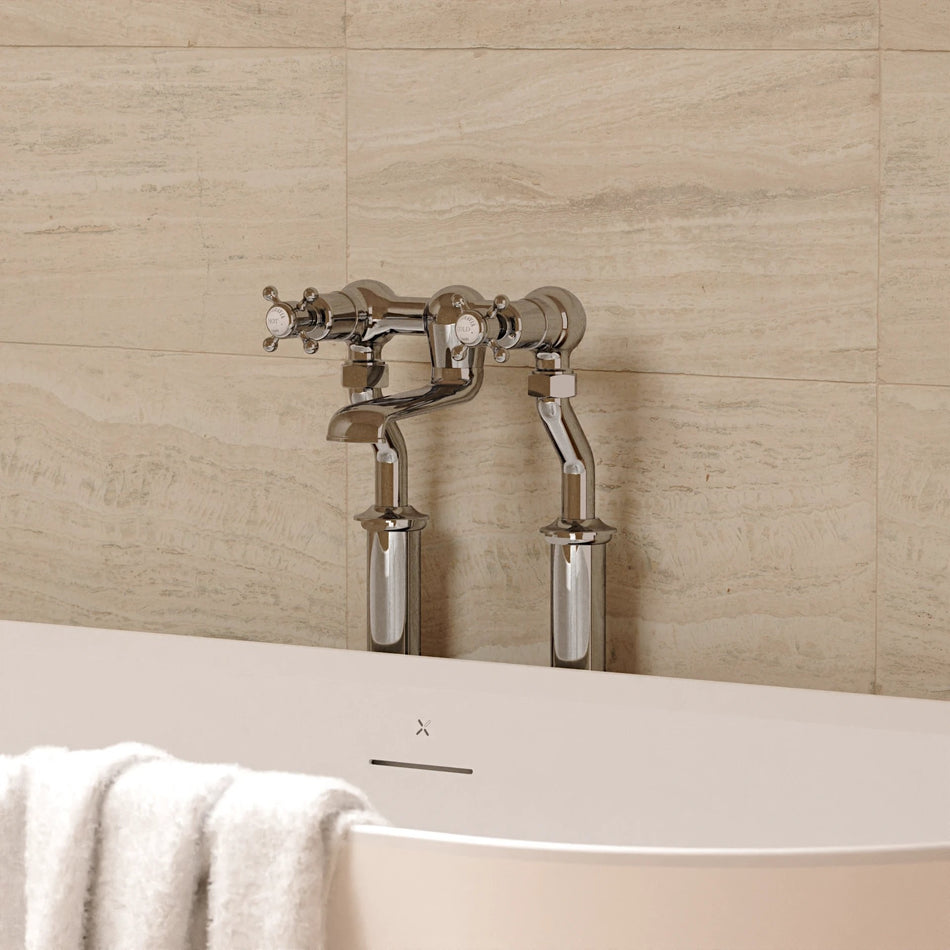 Crosswater Belgravia Floor Standing Crosshead Bath Filler With Legs - Chrome