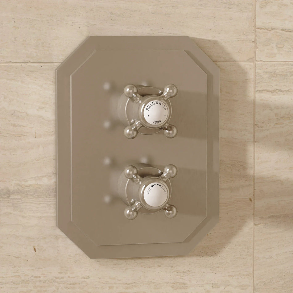Crosswater Belgravia 3 Outlet Thermostatic Concealed Shower Valve - Brushed Nickel