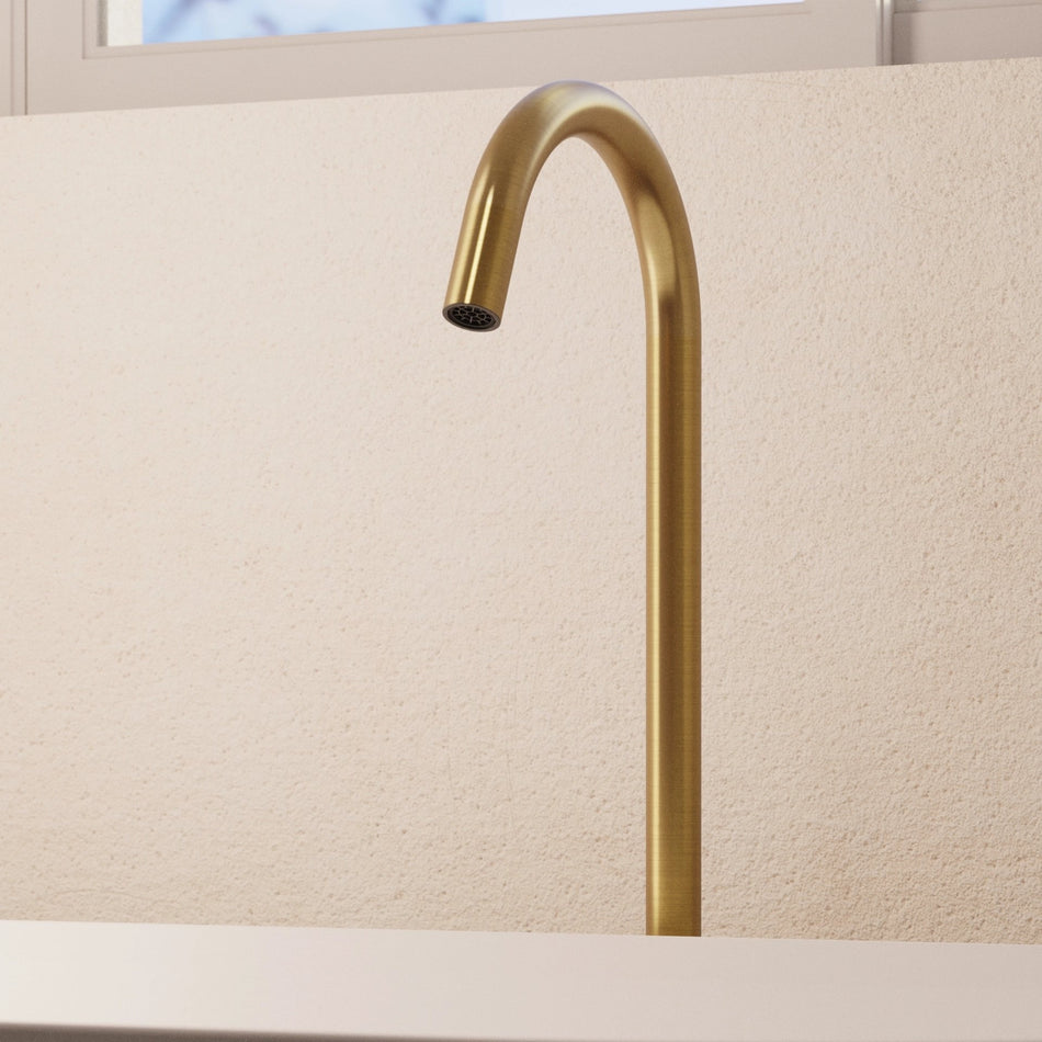 Crosswater Freestanding Bath Spout - Brushed Brass