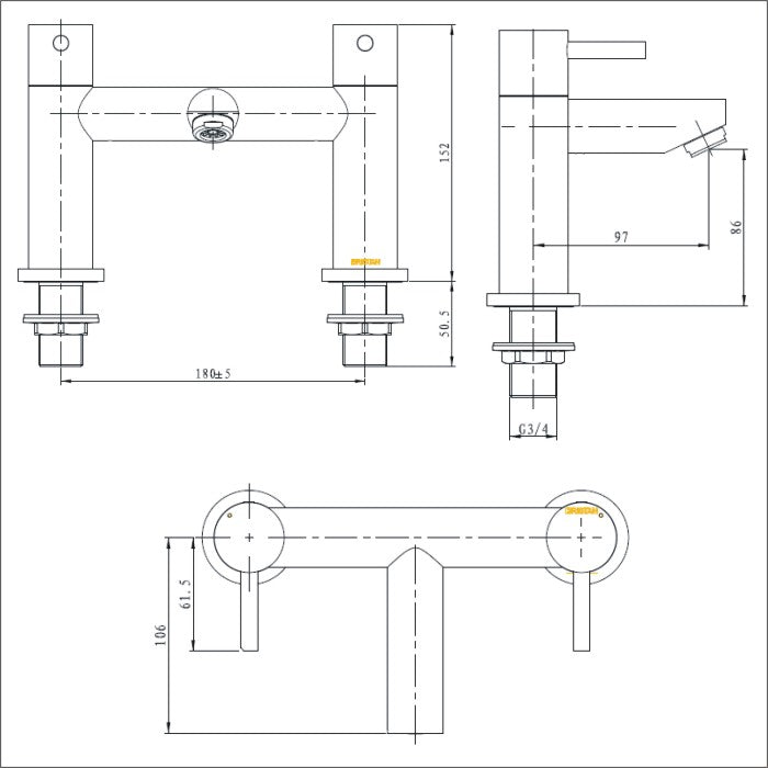 Bristan Blitz Bath Filler Tap - Chrome